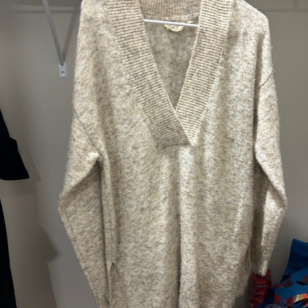 RD Style Beige V-Neck Sweater